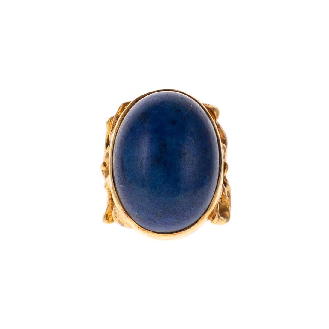 A Brutalist Lapis Lazuli Cabochon Ring in 18K (1 of 4)
