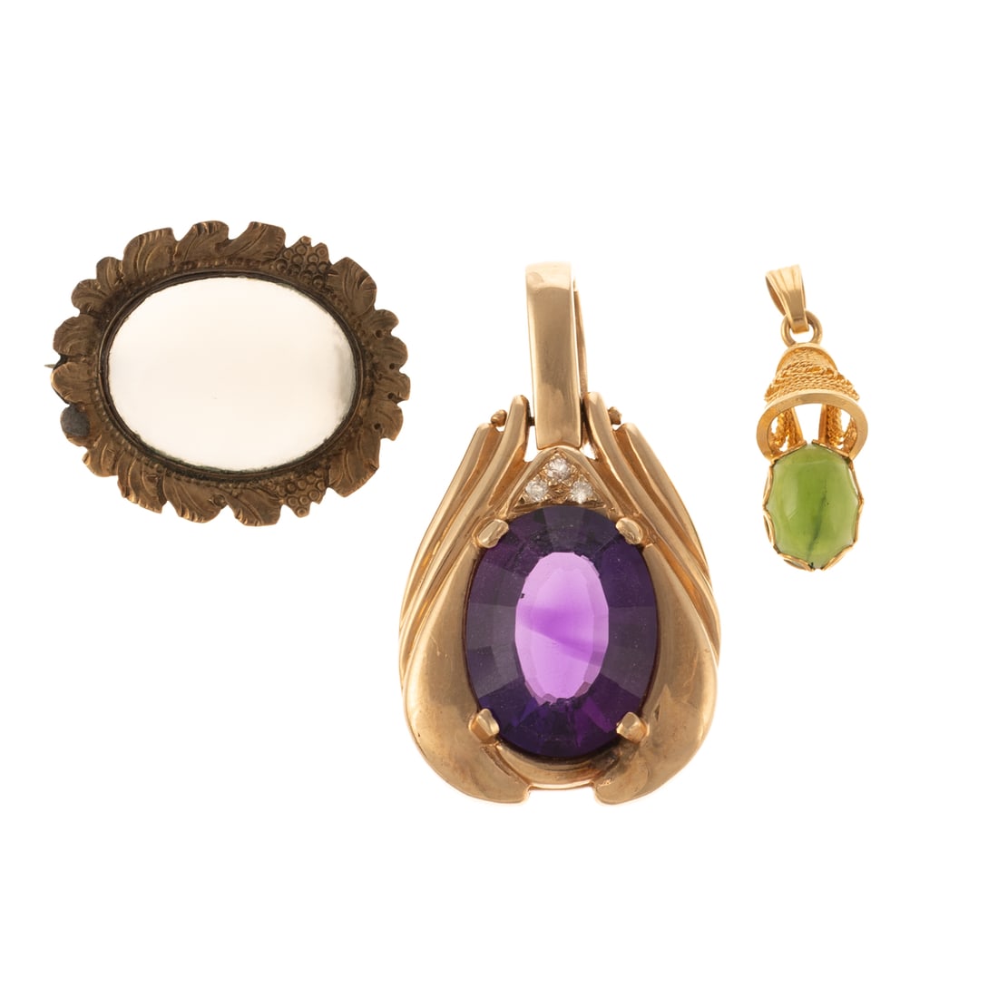 A Trio of Pins and Pendants in 14K (1 of 3)