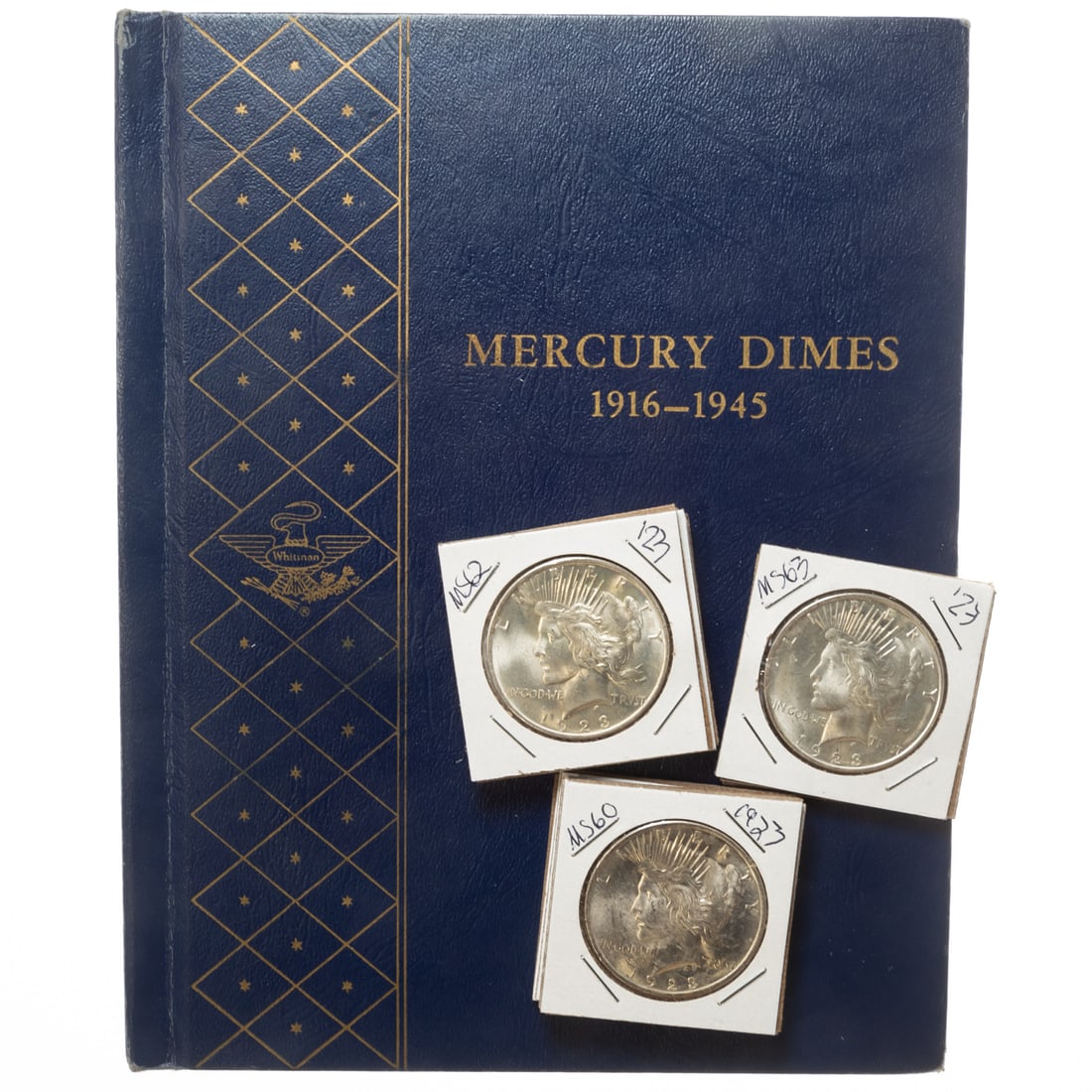 Almost Complete Mercury Dime Set & 10 Unc Peace (1 of 8)