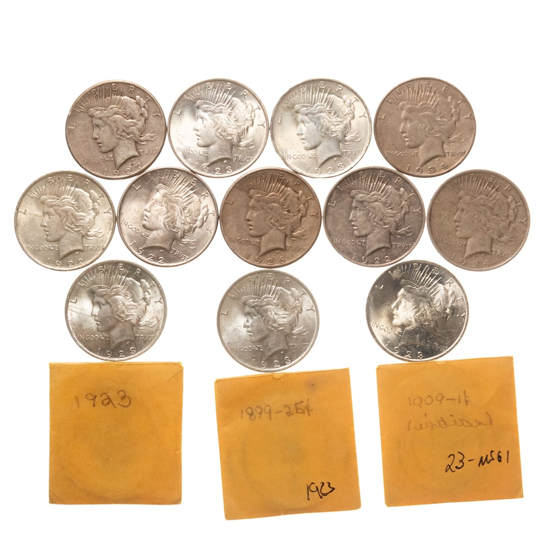14 US Peace Dollars (1 of 7)