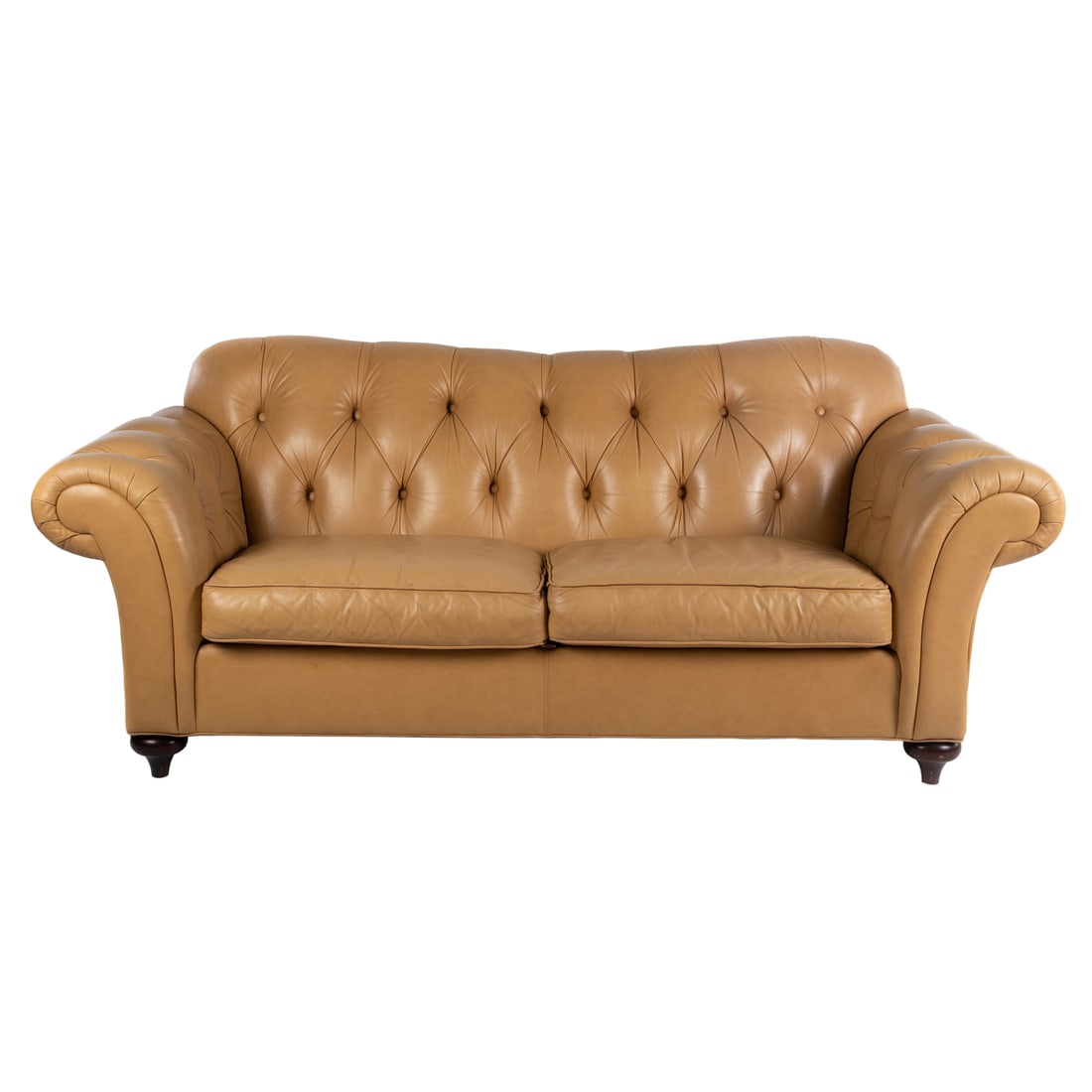 Ethan Allen Tufted Leather Sofa (1 of 4)