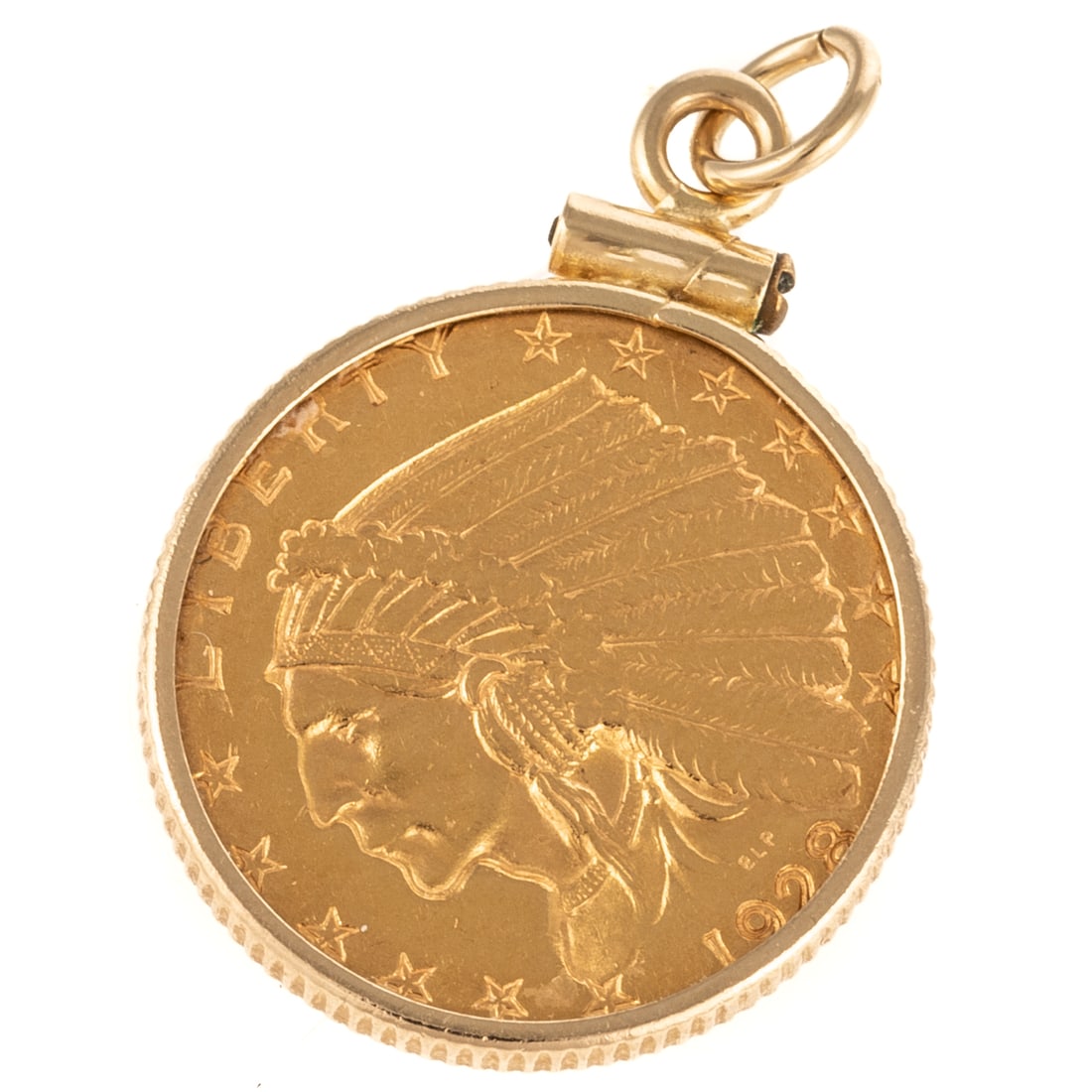 1928 $2.50 Gold Indian Quarter Eagle Pendant (1 of 3)