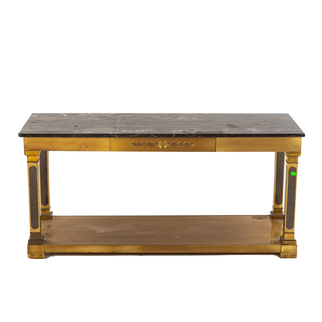 Neoclassical Style Brass & Marble Sofa Table (1 of 4)