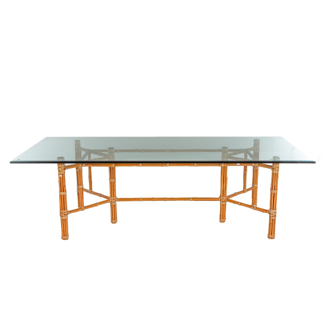 McGuire Rattan Glass Top Dining Table (1 of 2)