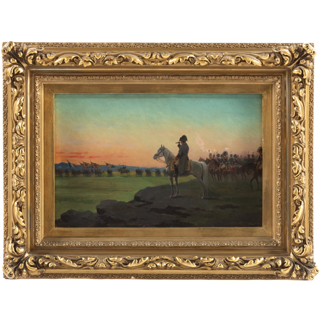 Jules Monge. Napoleon Reviewing His Troops, oil (1 of 5)