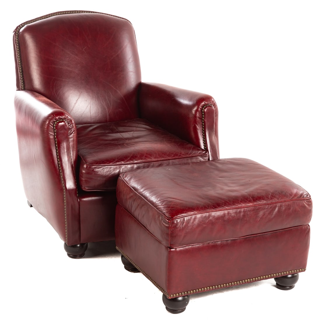 Gold & Williams Leather Chair & Ottoman (1 of 5)