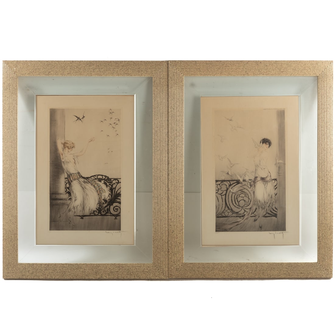 Louis Icart. Two Hand-Colored Etchings/Aquatints (1 of 5)