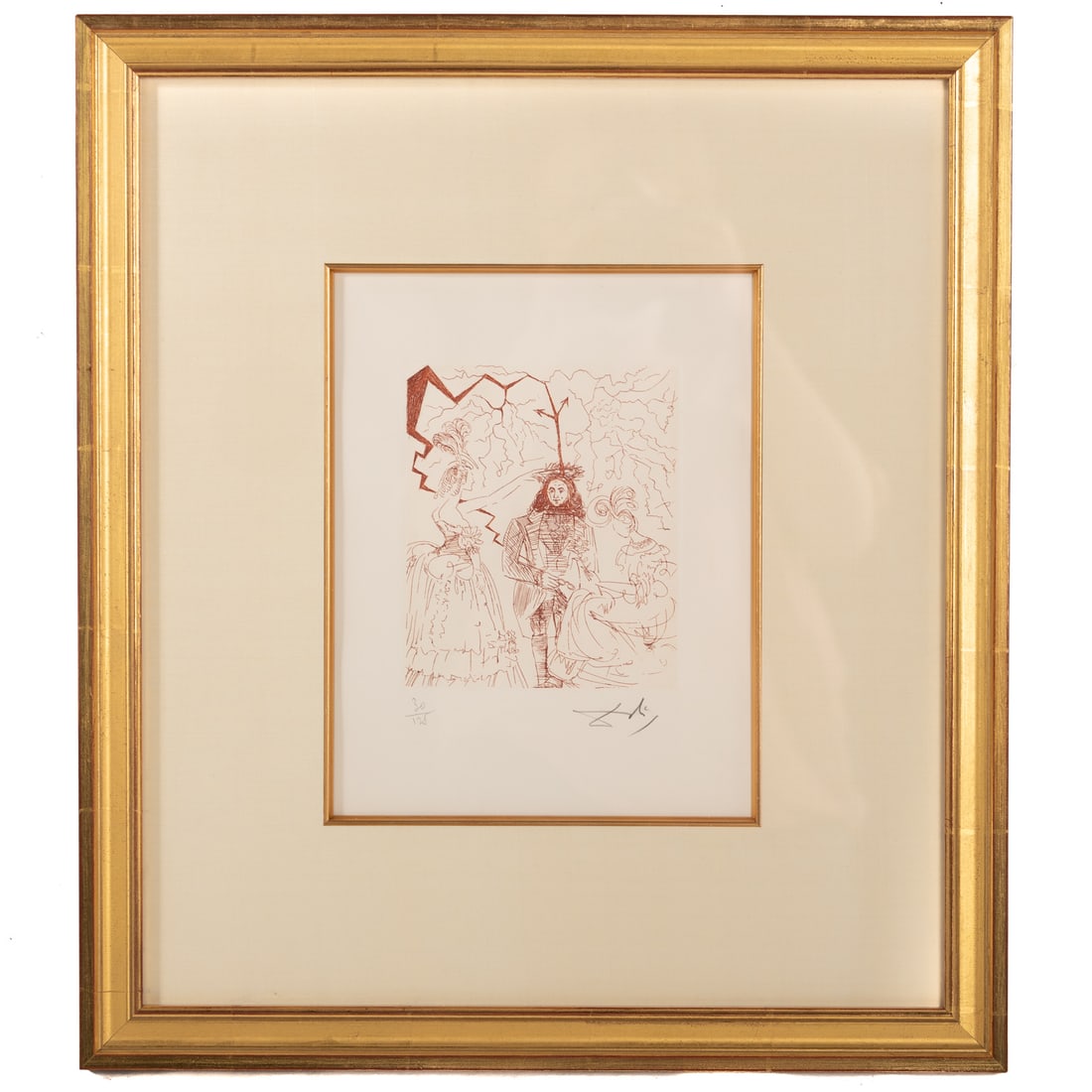 Salvador Dali. Benjamin Franklin, etching (1 of 4)