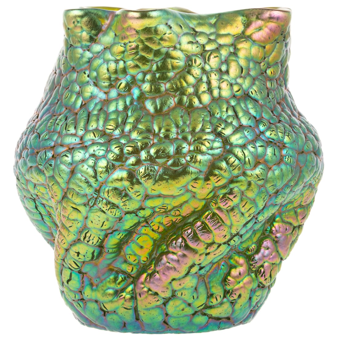 Loetz Art Nouveau Phanomen 377 Glass Lava Vase (1 of 3)