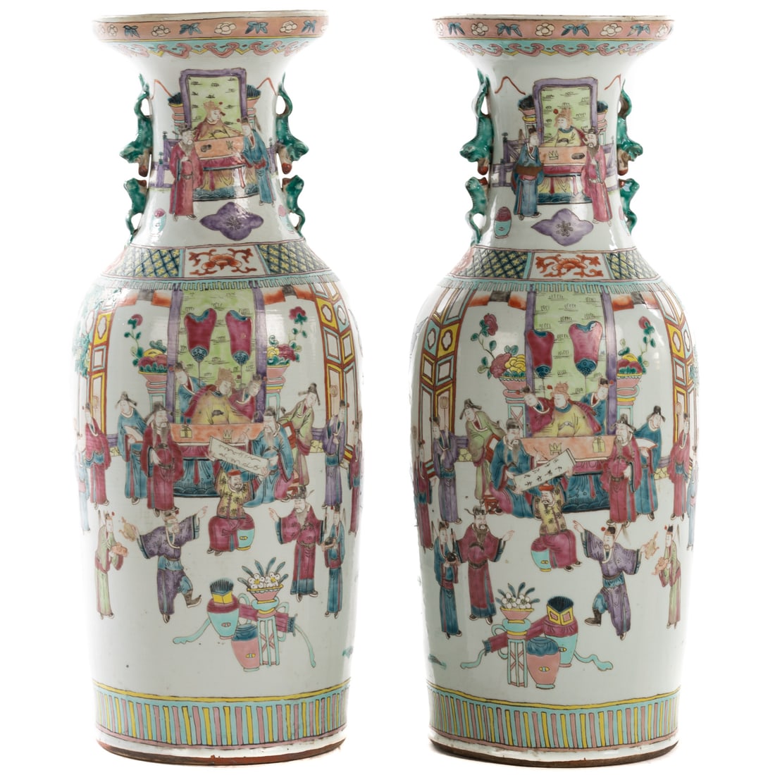 A Pair of Large Chinese Export Famille Rose Vases (1 of 2)