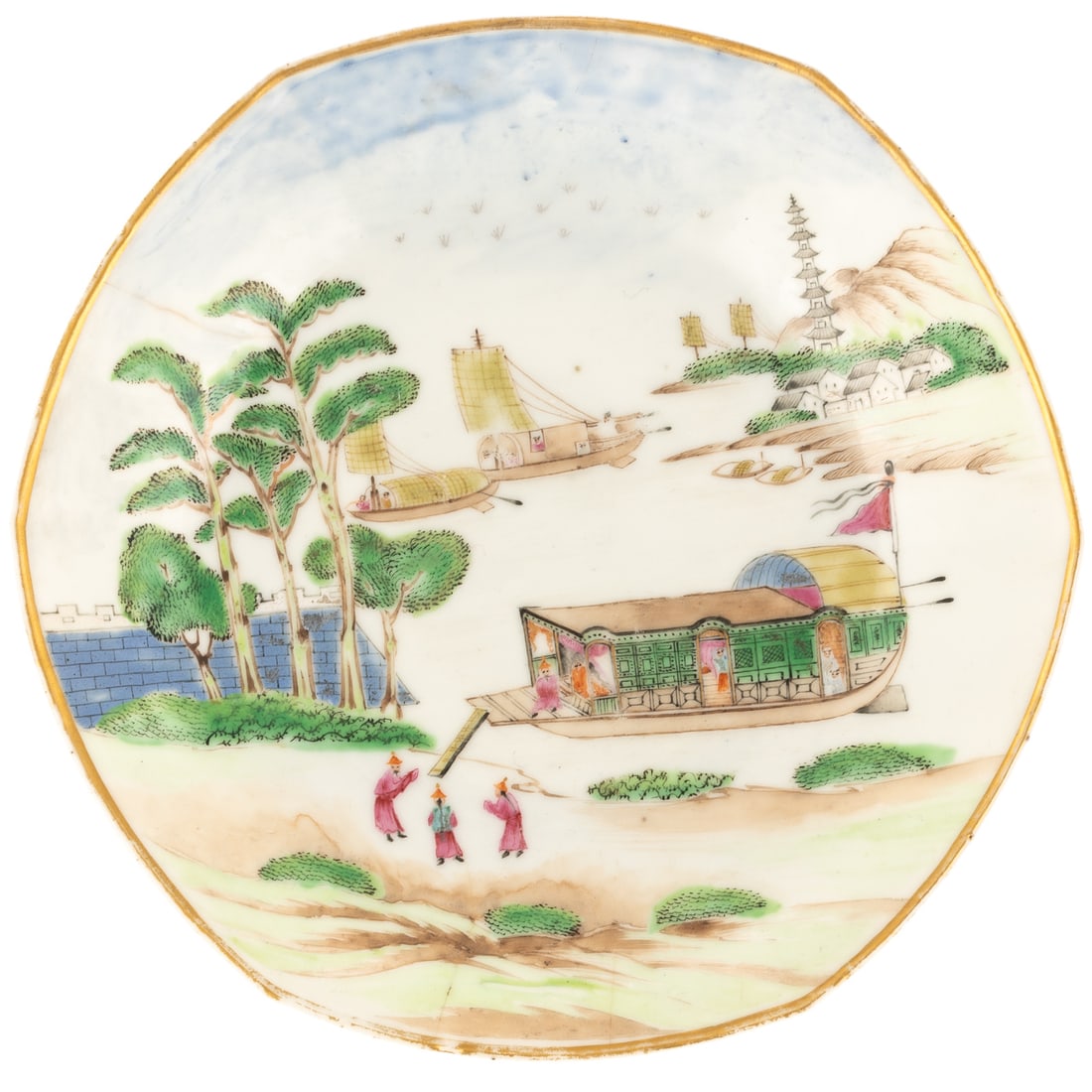 Rare China Trade Whampoa Anchorage Dish (1 of 3)