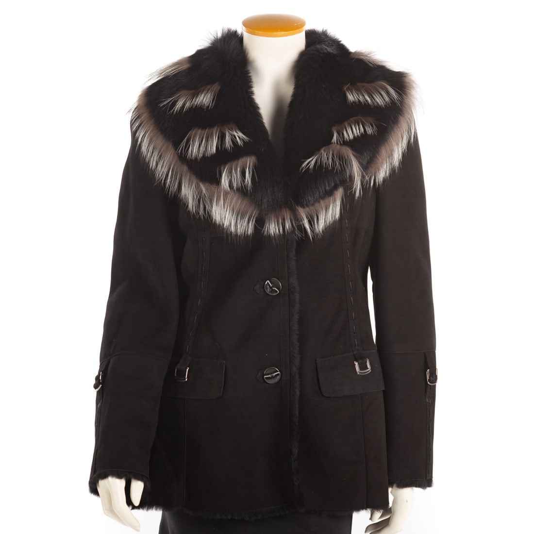 Savu Black Suede, Fox & Other Fur Coat (1 of 5)