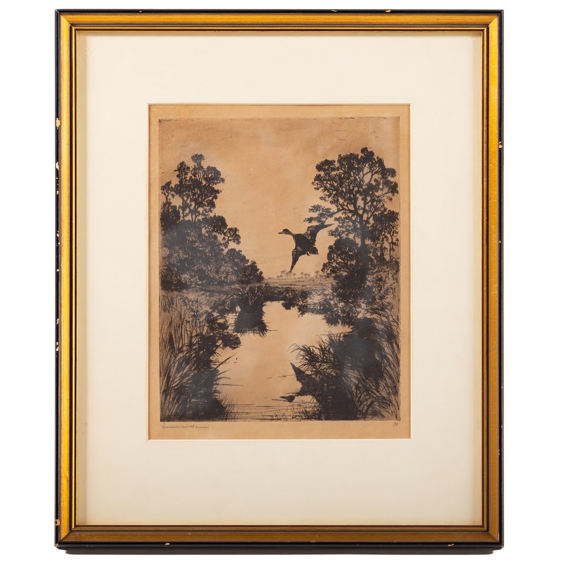 Frank W. Benson. "Evening," etching (1 of 6)