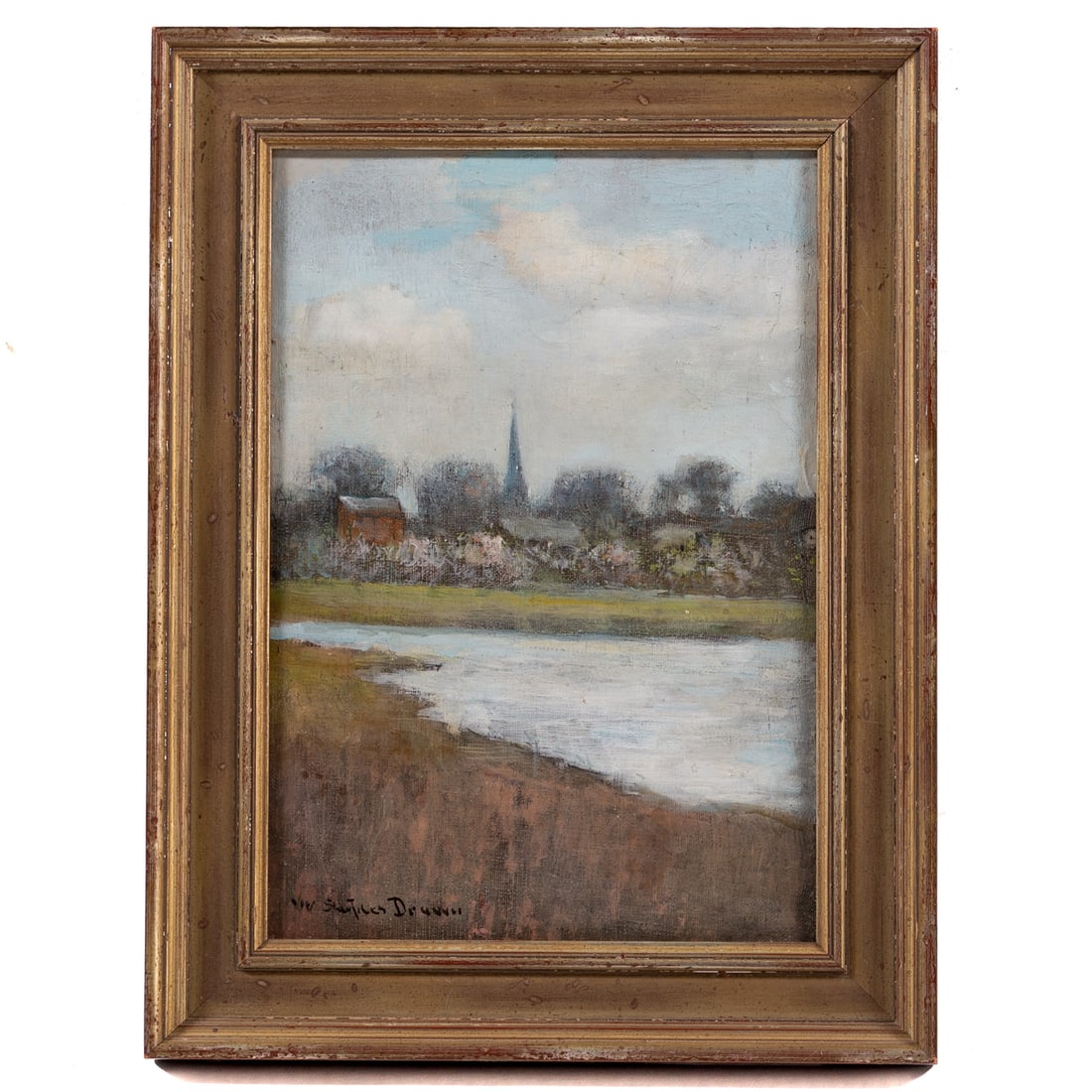 William Staples Drown. Town by Water, oil (1 of 4)