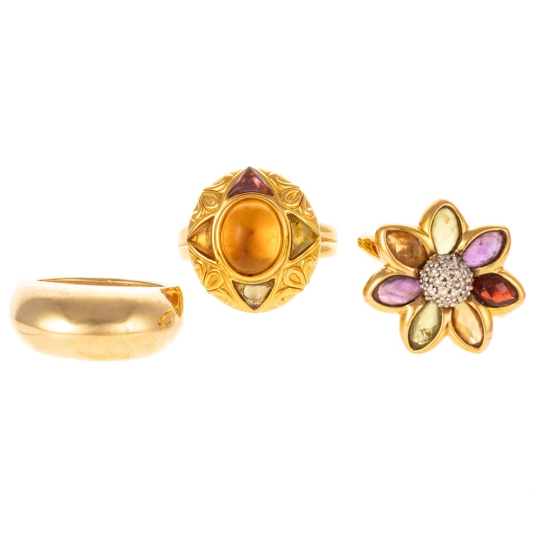 A Trio of Gemstone Rings in 14K (1 of 6)
