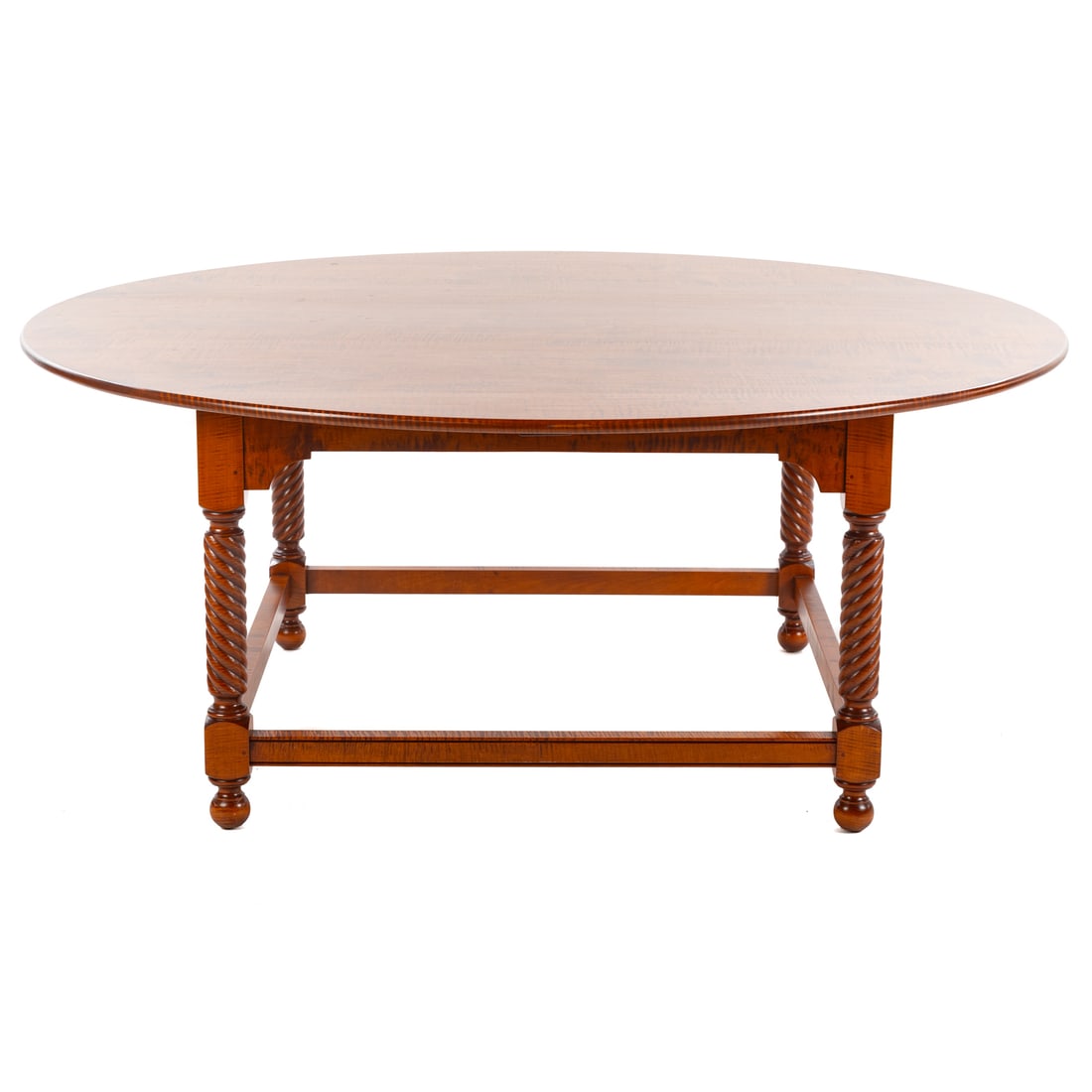 D.R Dimes Round Tiger Maple Dining Table (1 of 5)