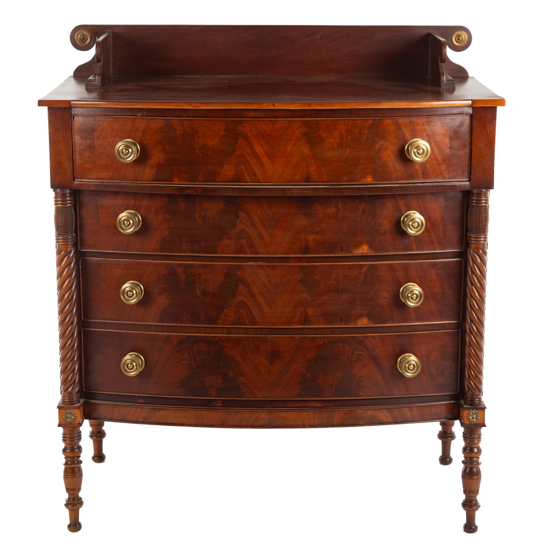 American Classical Mahogany Bow Front Chest (1 of 4)