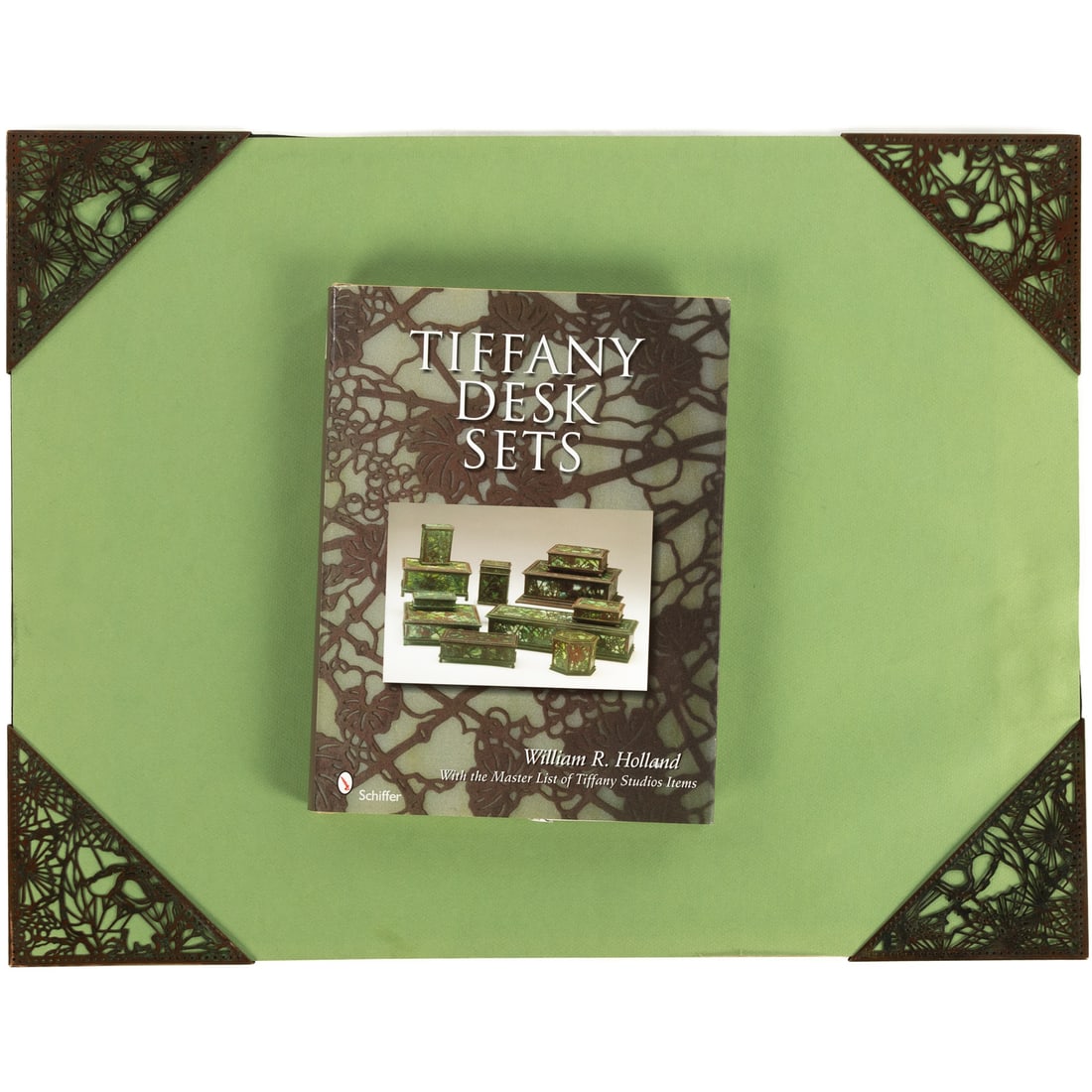 Four Tiffany "Pine Needle" Blotter Corners & Book (1 of 6)