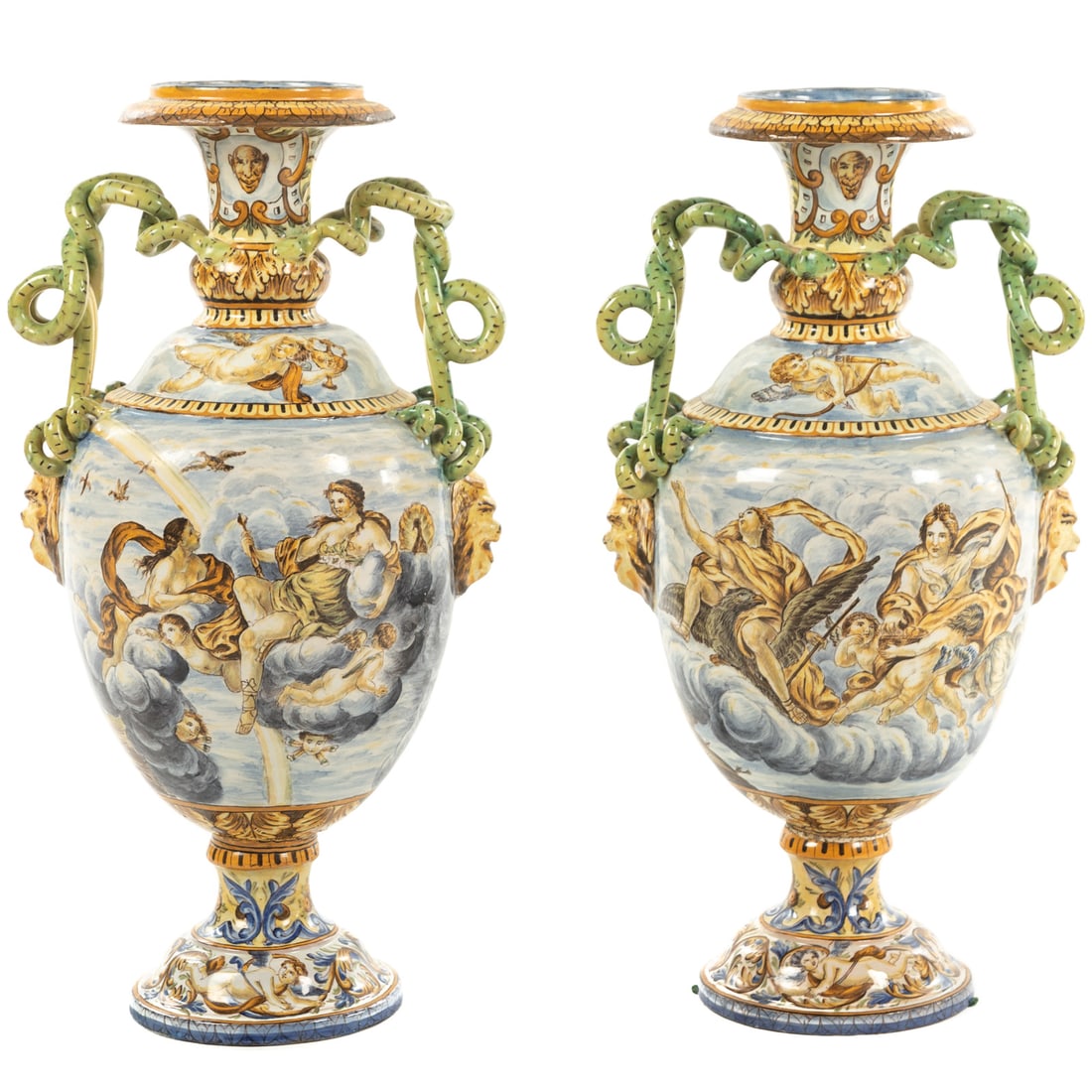 A Pair of Gaetano Battaglia Faience Vases (1 of 6)