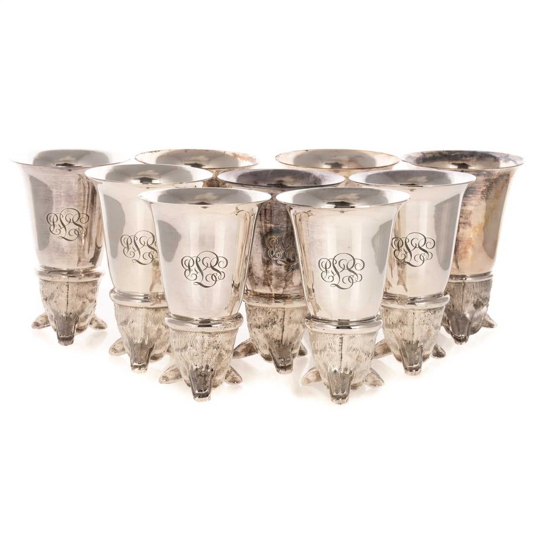 11 Prill Silver Plated Fox Stirrup Cups (1 of 4)
