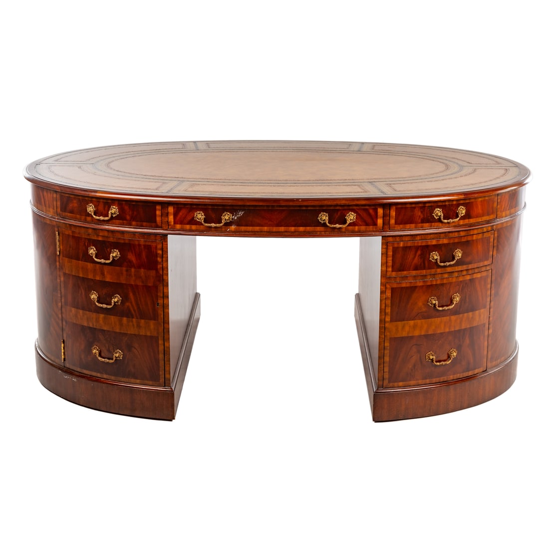 Maitland Smith Executive Leather Top Oval Desk (1 of 6)