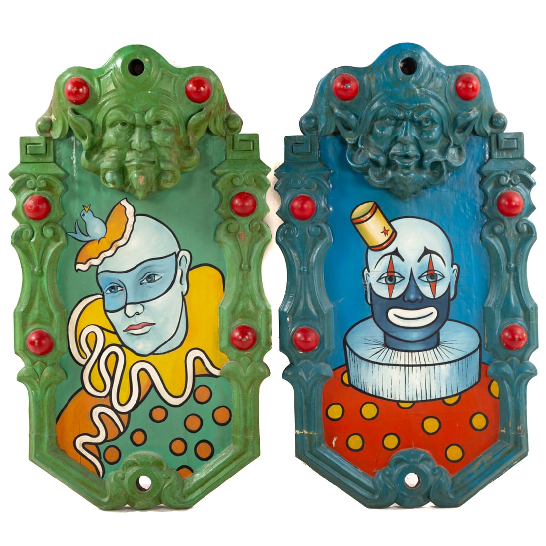 Two Carved Wood Carousel Panel Boards (1 of 6)