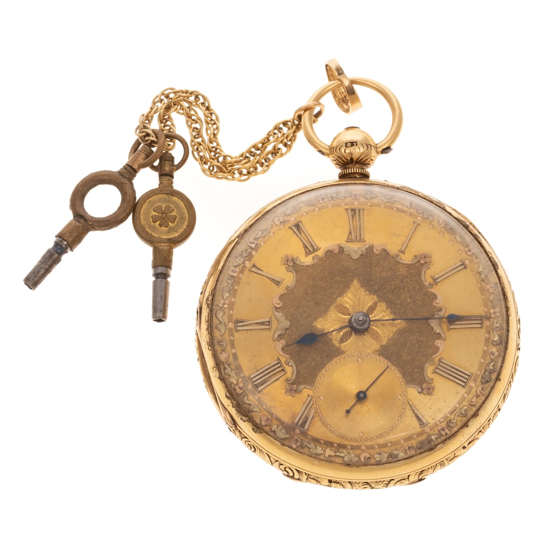 An English Pocket Watch with Two Keys in 18K (1 of 5)