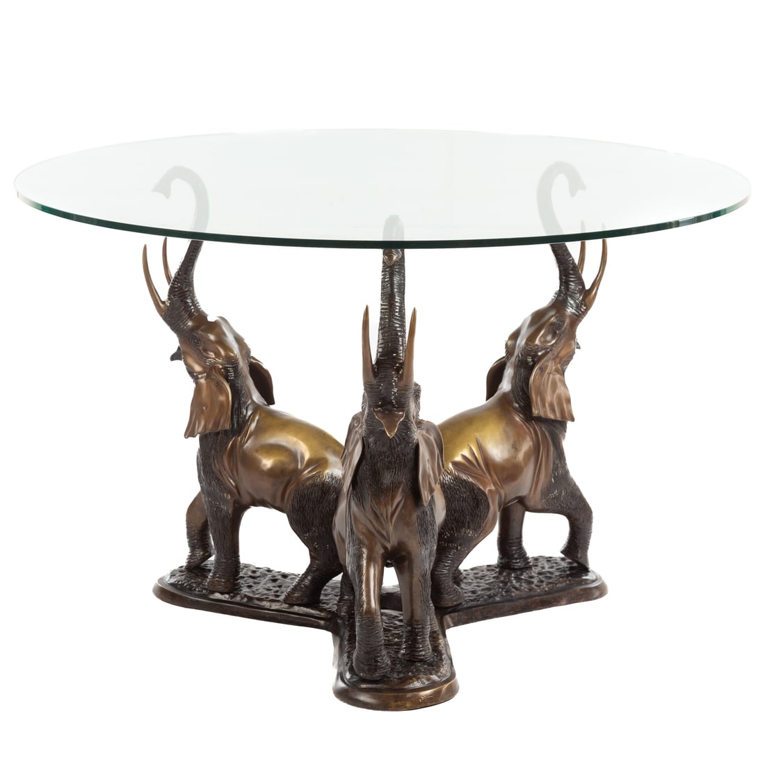 Maitland-Smith Bronze Elephant Glass Top Table (1 of 5)