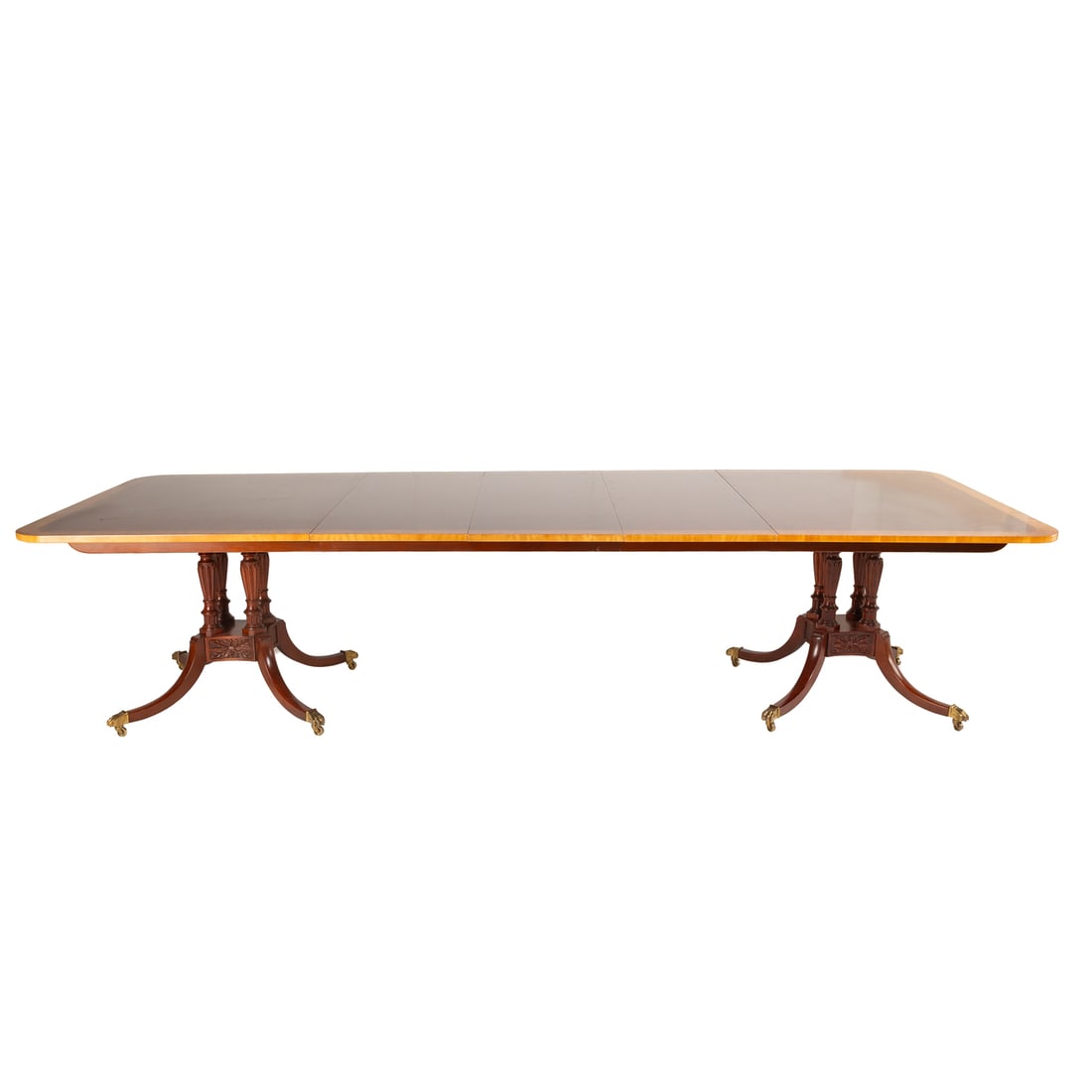 Baker Mahogany Banded Pedestal Dining Table (1 of 5)