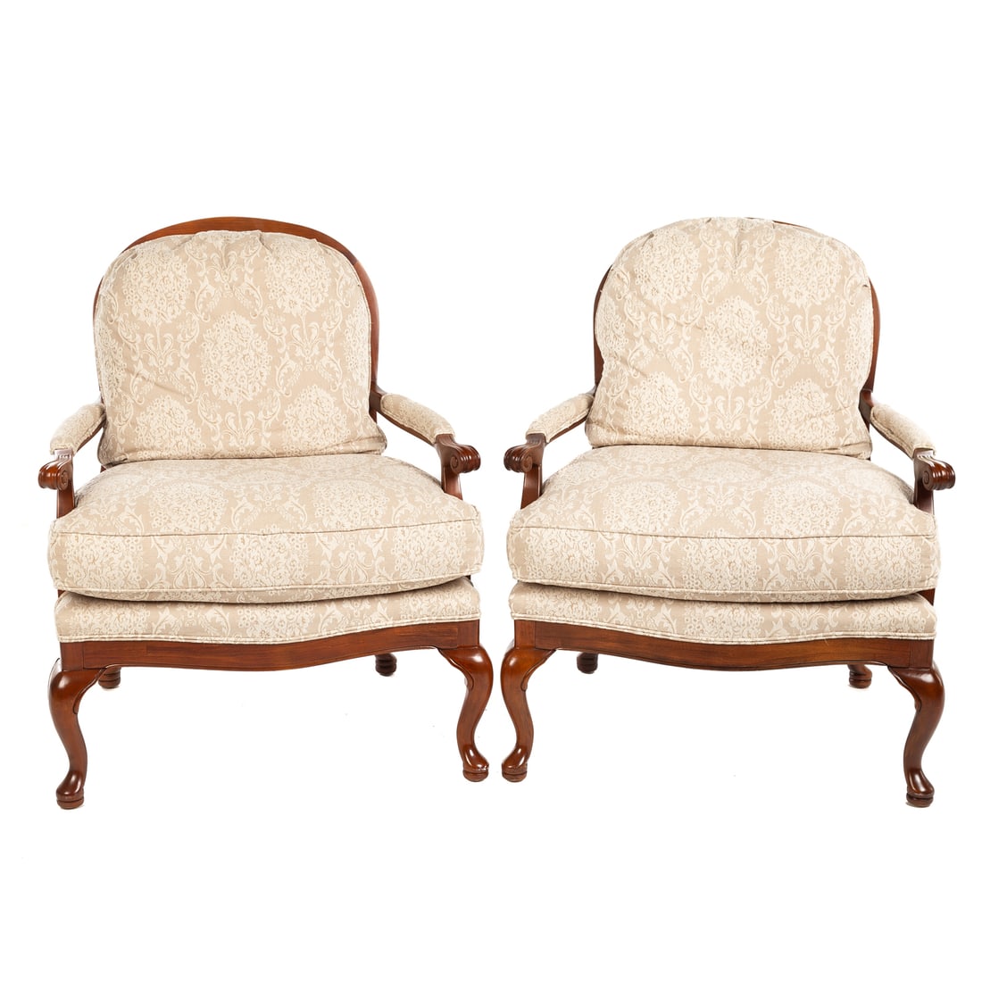 A Pair of Fairfield Upholstered Mahogany Armchairs (1 of 4)