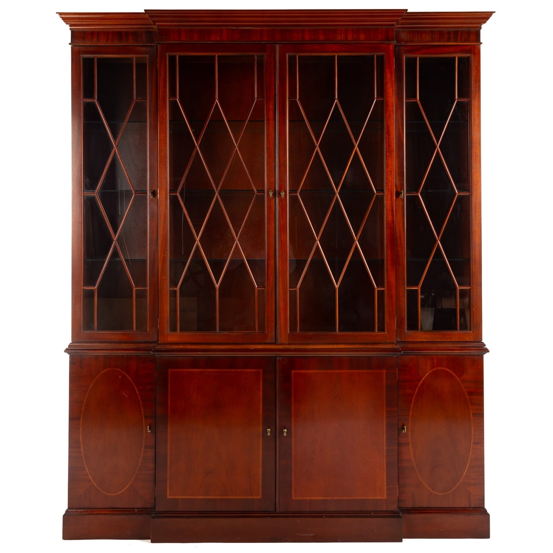 Baker Inlaid Mahogany Breakfront (1 of 4)