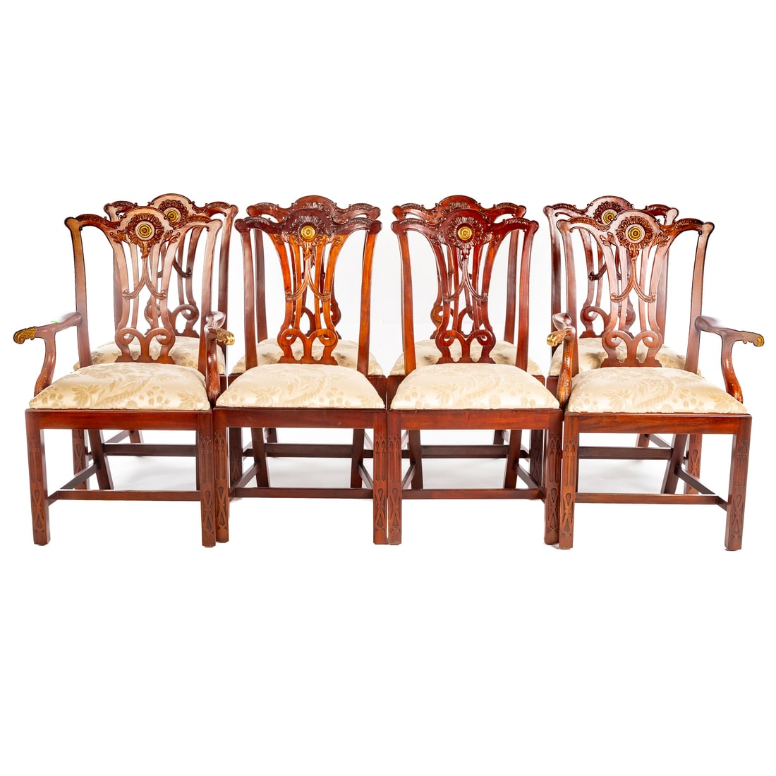 Eight Maitland Smith Chippendale Style Dining Chairs (1 of 4)