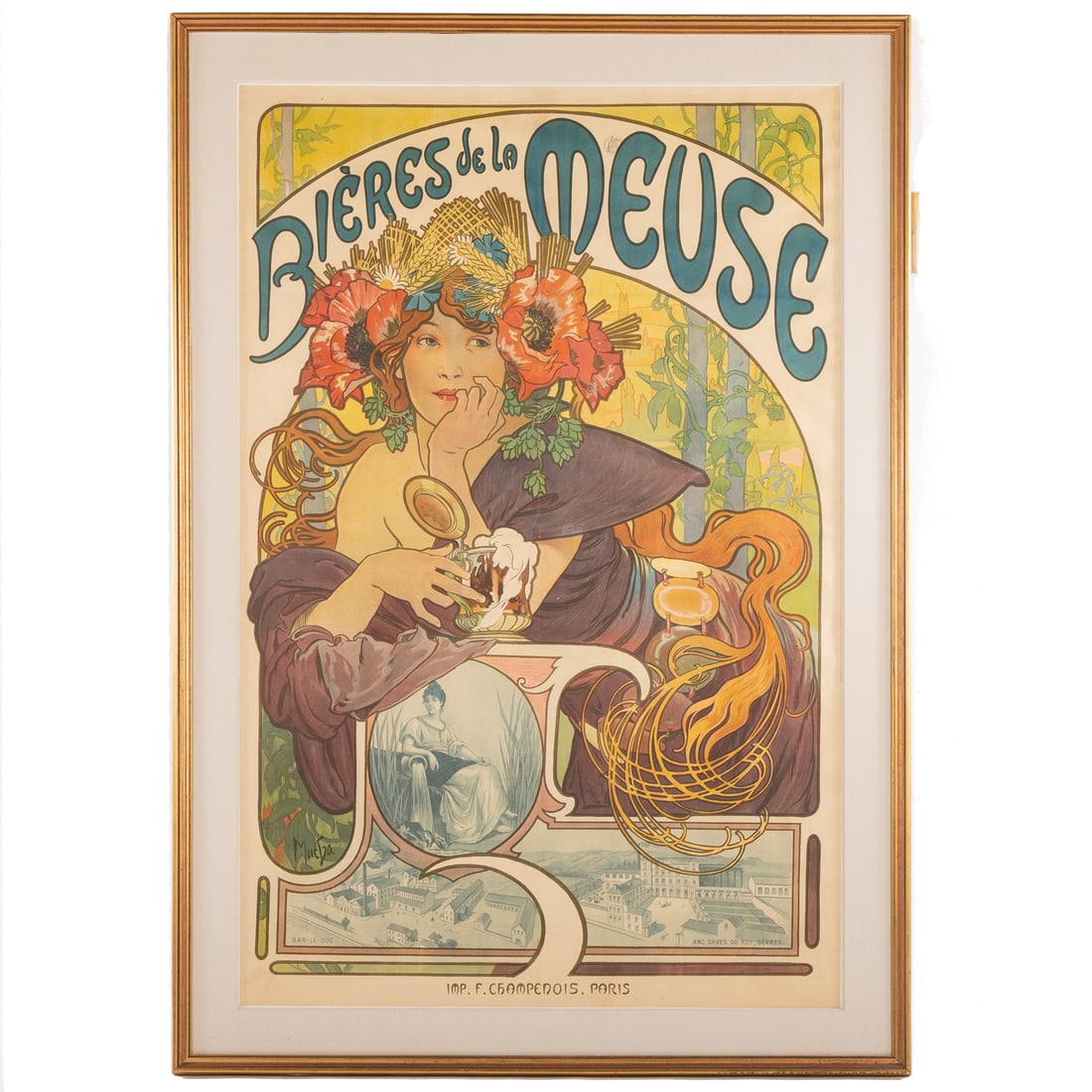 Alphonse Mucha. "Bieres de la Meuse," lithograph (1 of 9)