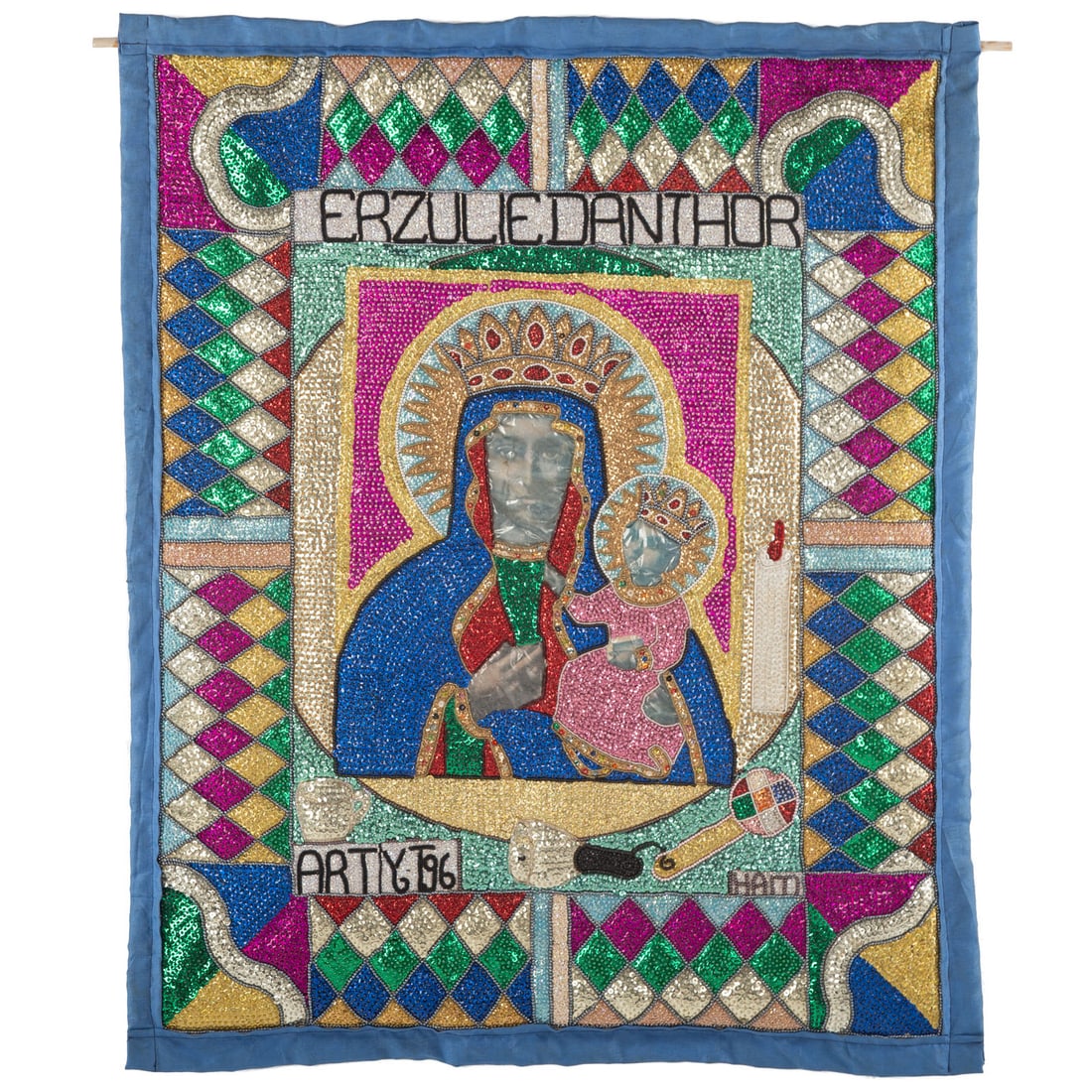 Yves Telemac. "Erzulie Danthor," Haitian Vodou/Drapo Flag (1 of 9)