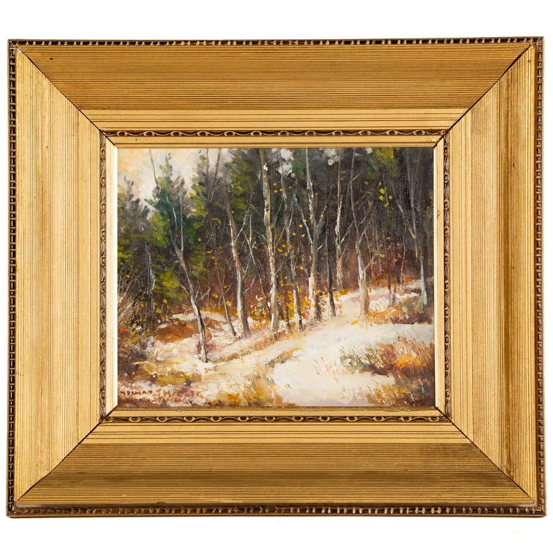 Norman J. McCaig. "Snowfall, Ennis Cree," oil (1 of 4)