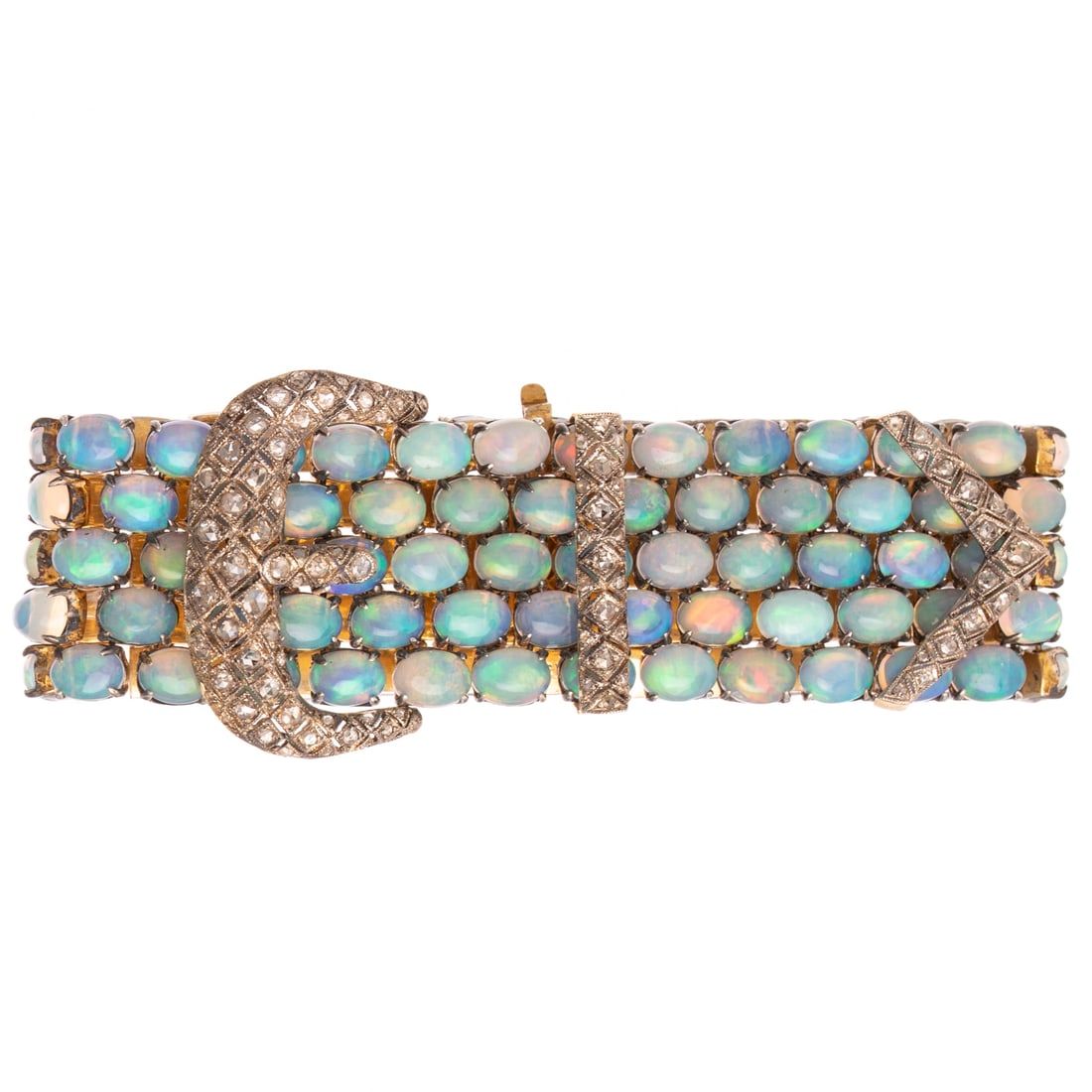 A Five Row Opal & Diamond Buckle Bracelet (1 of 6)