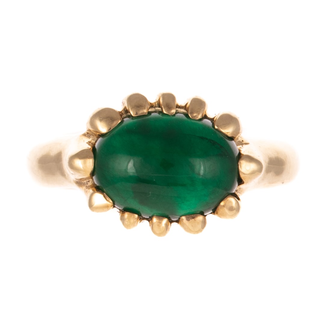 A 4.00 ct Emerald Cabochon Ring in 14K (1 of 5)