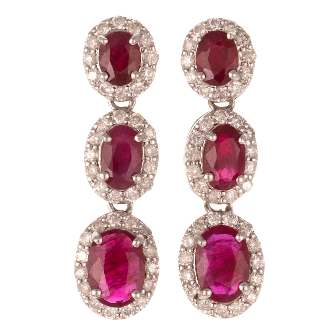 A Pair of GIA Burmese Ruby Dangle Earrings in Platinum (1 of 6)