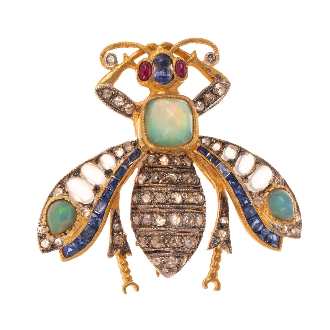 A Diamond & Gem Encrusted Lightning Bug Brooch (1 of 3)
