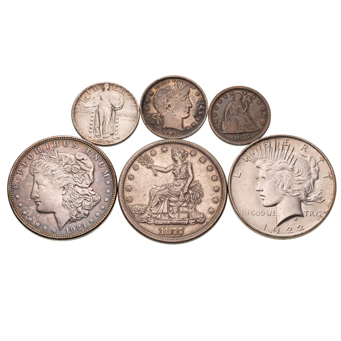 Six Larger Better Coins from Littleton Type Set (1 of 7)