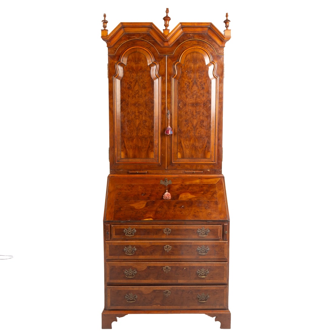 George I Style Yew Wood Secretary Bookcase (1 of 8)