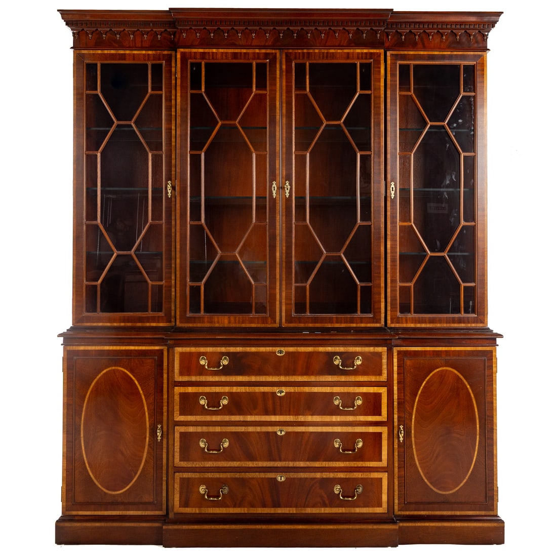 Hickory Chair Inlaid Mahogany Breakfront (1 of 6)