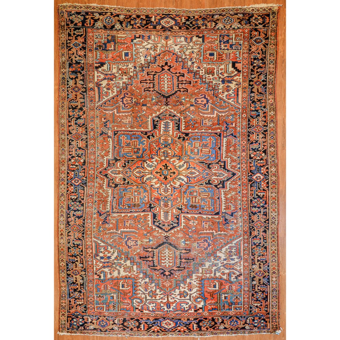 Heriz Rug, Persia, 7.4 x 11.9: Third quarter, 20th century, hand-knotted, wool pile