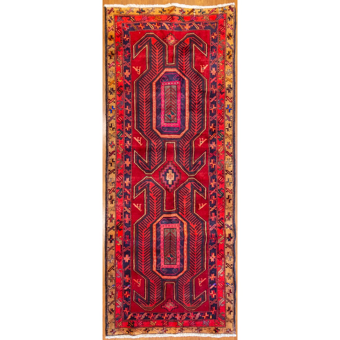 Northwest Persian Gallery Rug, 4.2 x 10.5: Third quarter, 20th century, hand-knotted, wool pile