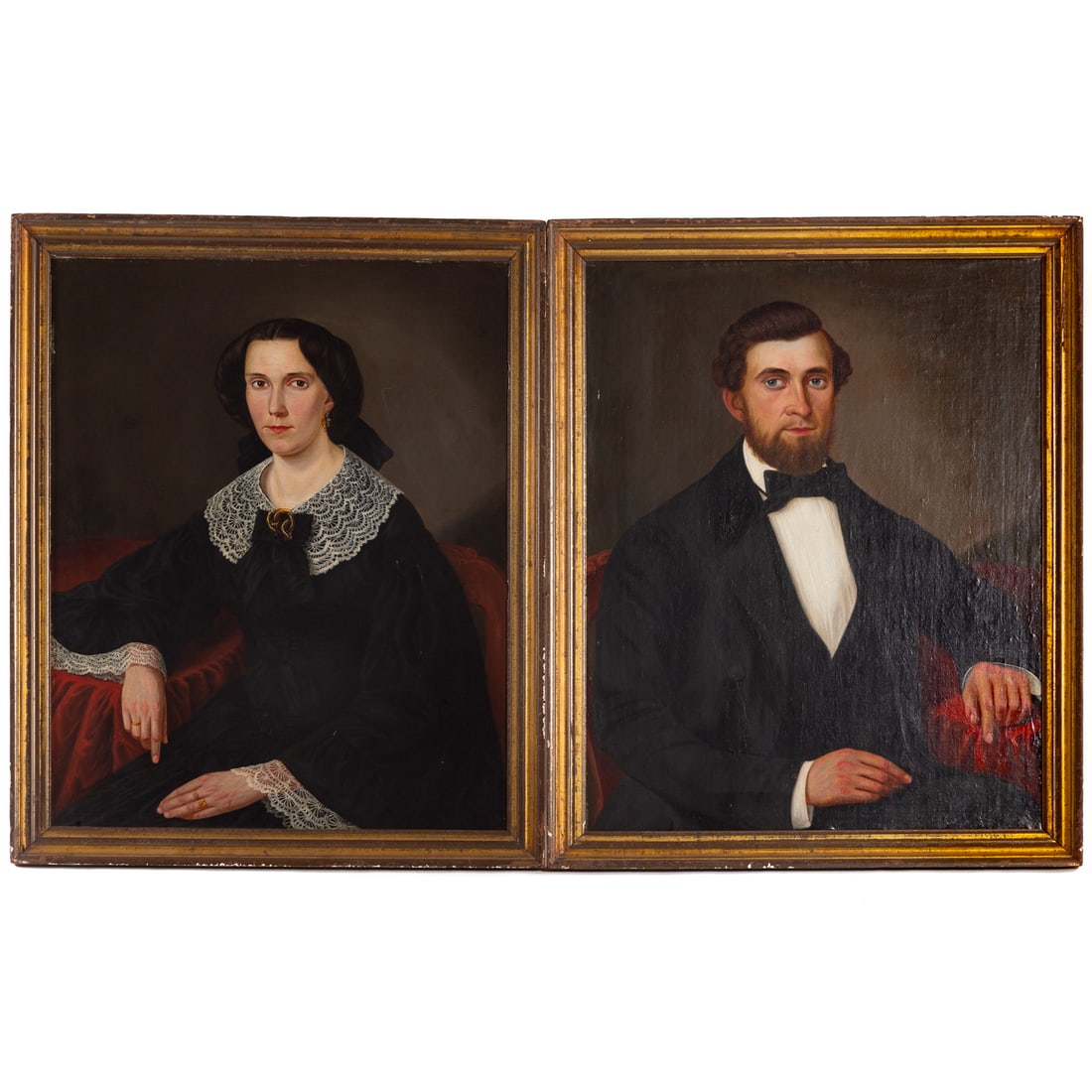 American School. Portraits of Man and Wife, oils (1 of 6)