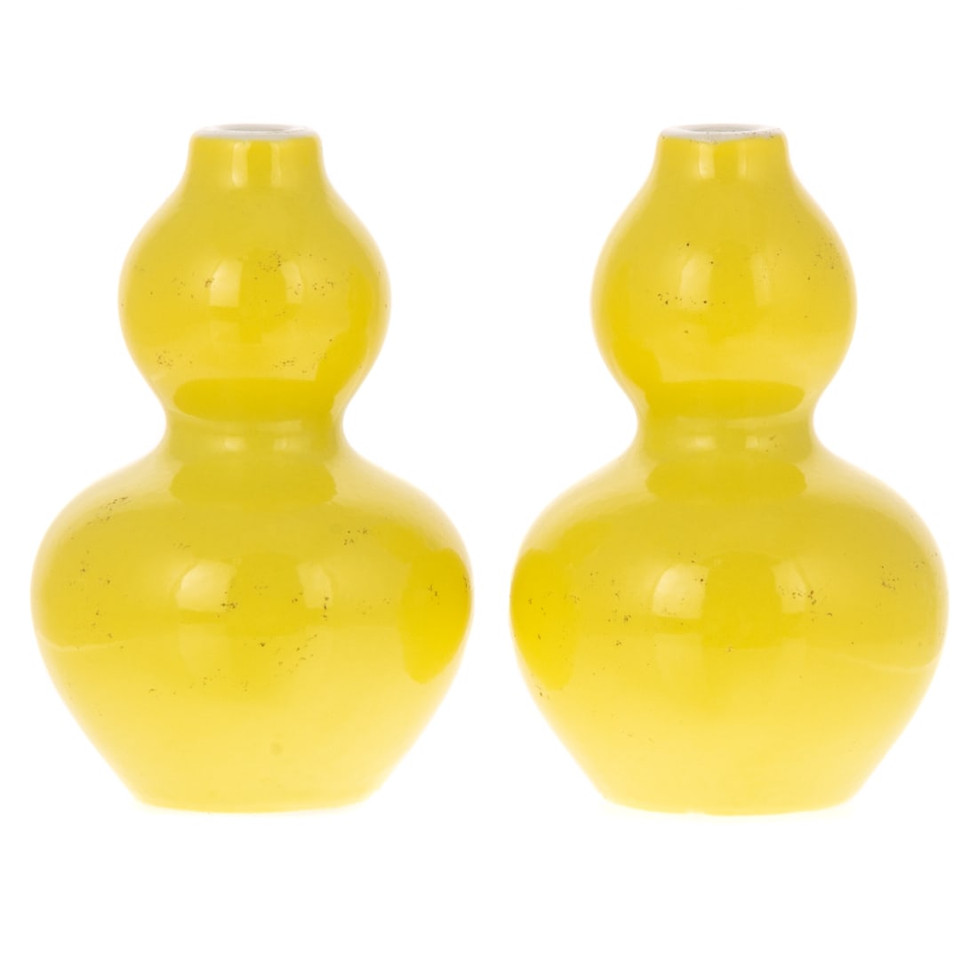 A Pair of Chinese Lemon Yellow Double Gourd Vases (1 of 3)