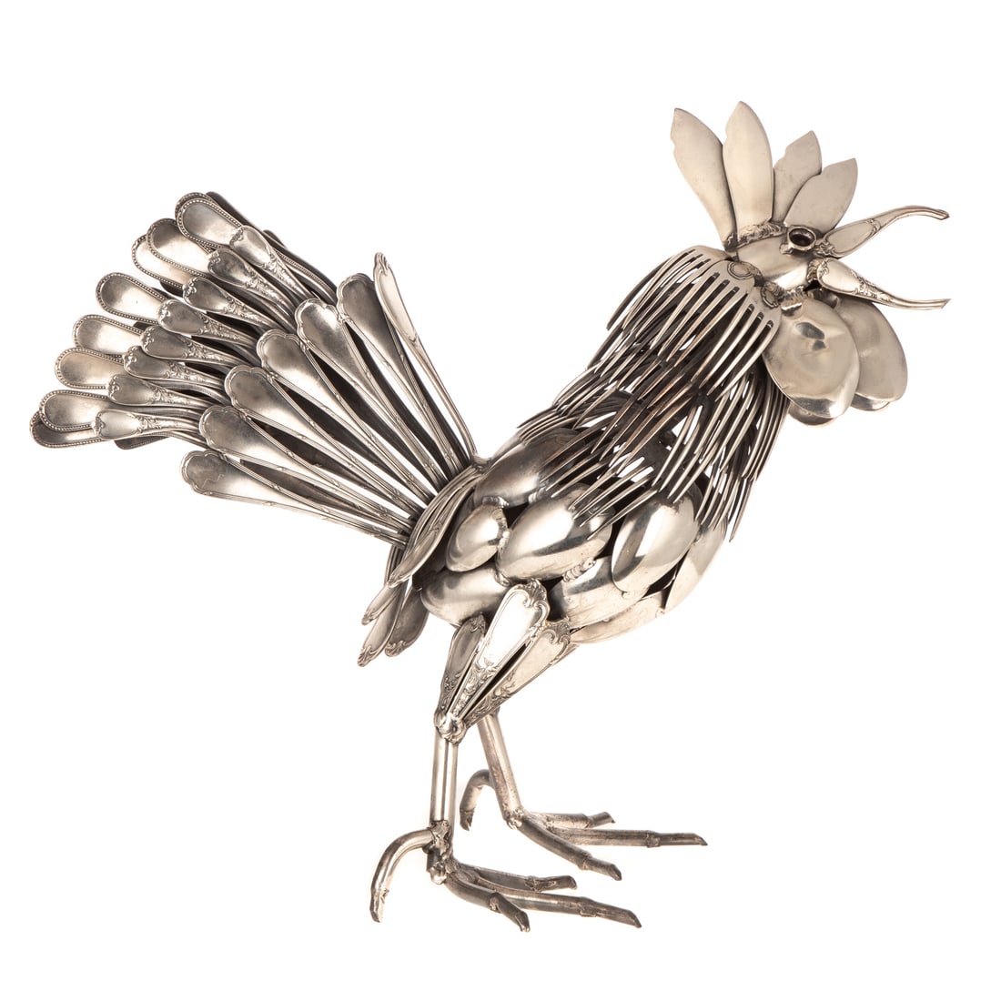 Gerard Bouvier. Rooster, metal cutlery (1 of 5)