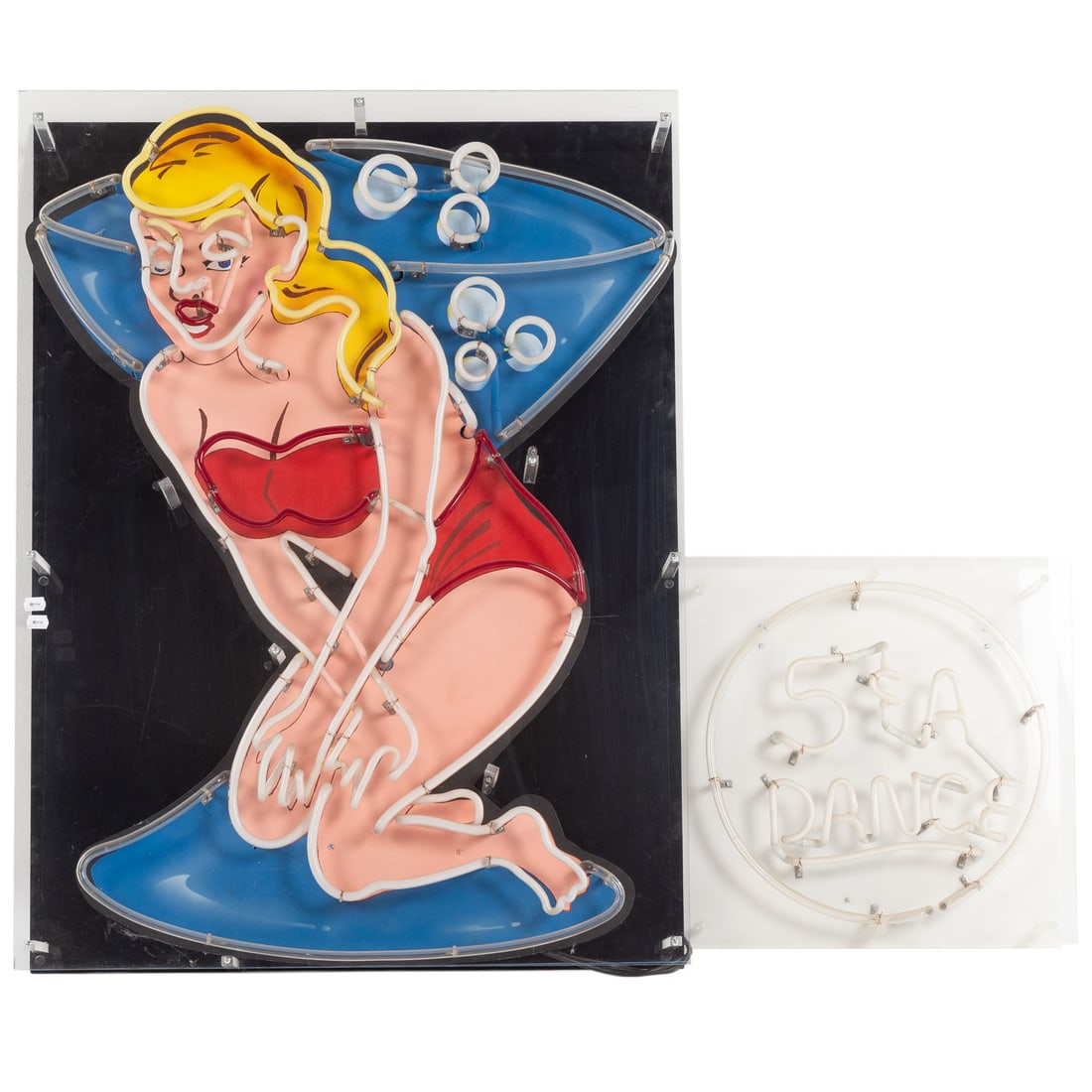 Vintage Pin-Up Neon Sign & "5 Cents A Dance" Sign (1 of 6)