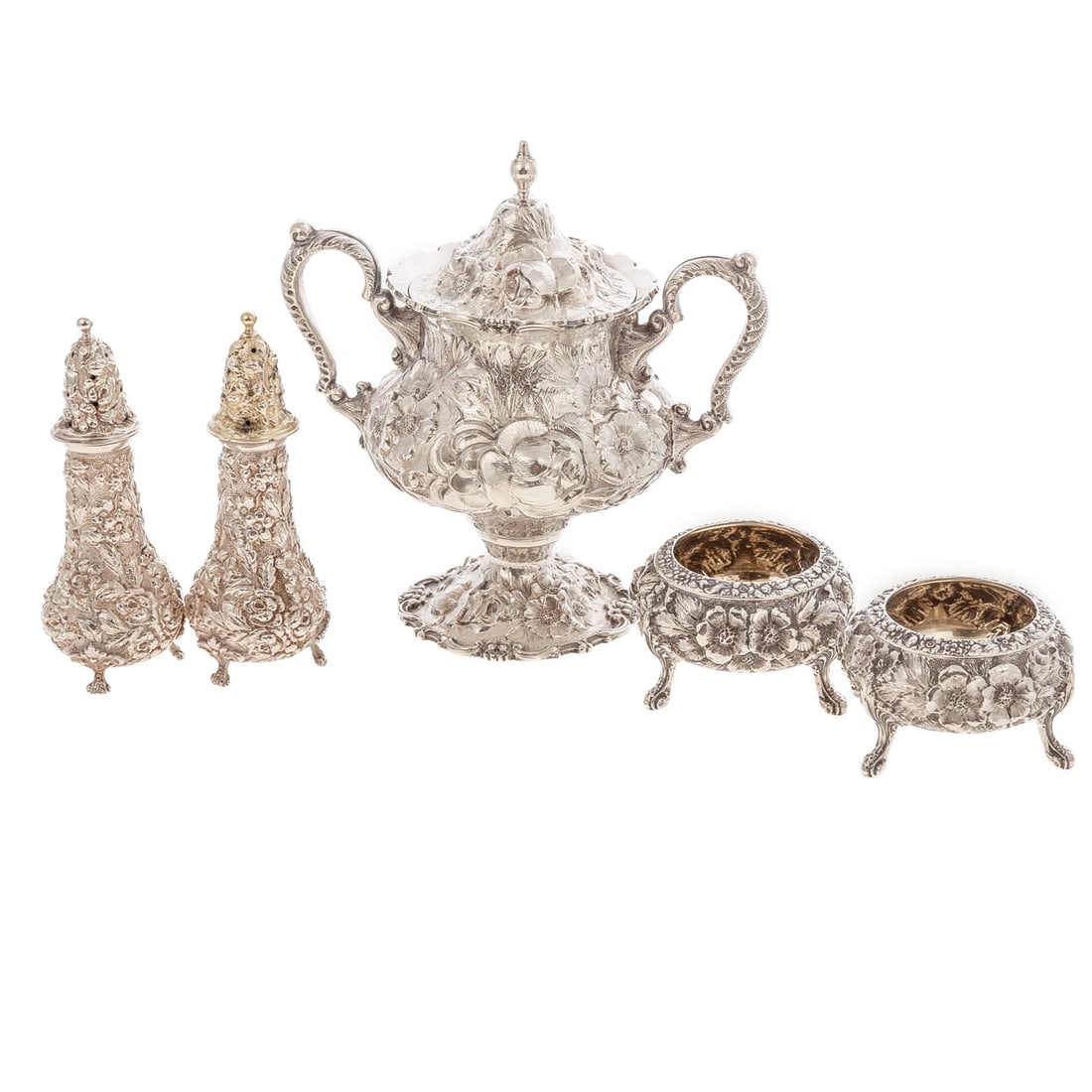 Five Pieces of Stieff Sterling Repousse Hollowware (1 of 5)