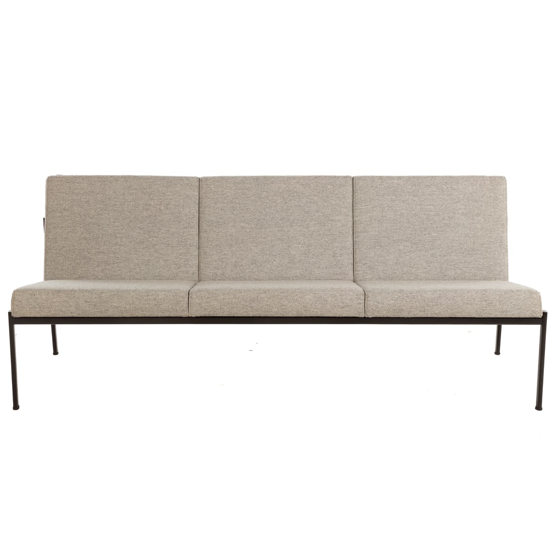 Ilmari Tapiovaara for Artek Kiki Three Seater Sofa: Fully upholstered back and seat over a enameled metal frame, 27 in. H, 66 in. W, 25 1/2 in. D